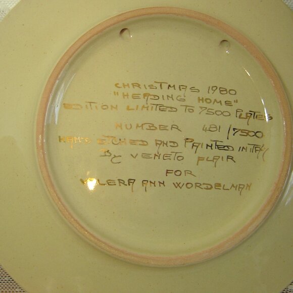 Vintage Veneto Flair plate by V. Tiziano--"Heading Home"--1980 - Picture 4 of 5